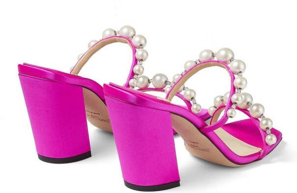 Jimmy Choo Amara satin 85mm sandals Pink