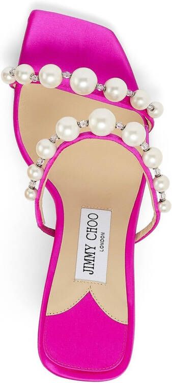 Jimmy Choo Amara satin 85mm sandals Pink
