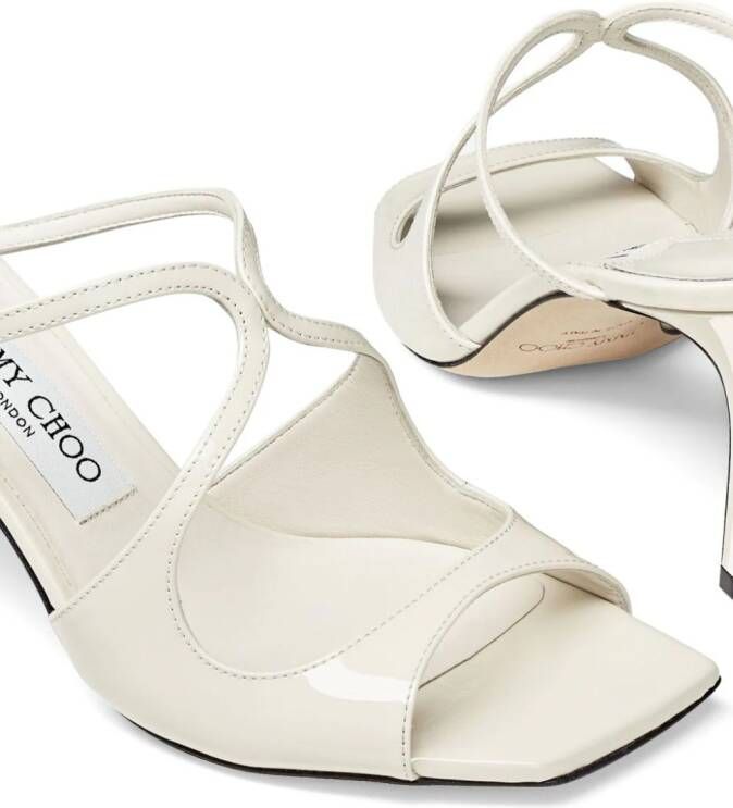 Jimmy Choo Anise 75mm patent-leather mules White