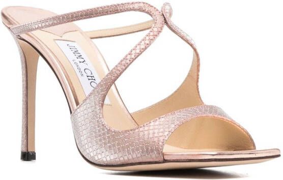 Jimmy Choo Anise 95mm leather mules Pink