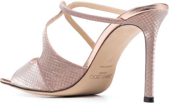 Jimmy Choo Anise 95mm leather mules Pink