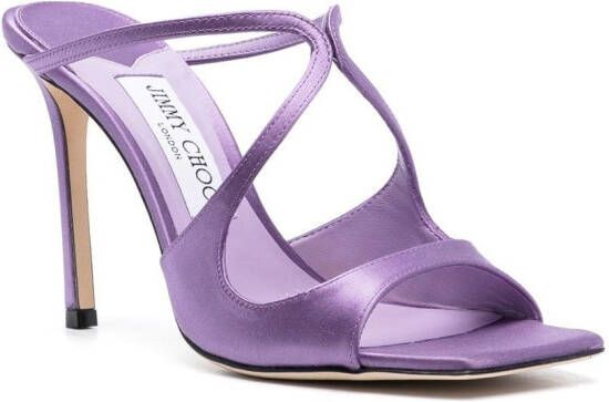 Jimmy Choo Anise 95mm square sandals Purple