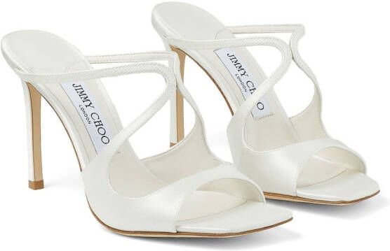Jimmy Choo Anise 95mm square sandals White