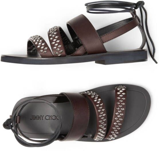 Jimmy Choo Asta Gladiator leather sandals Brown
