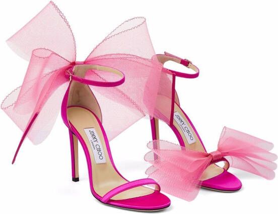 Jimmy Choo Aveline 100 asymmetric sandals Pink