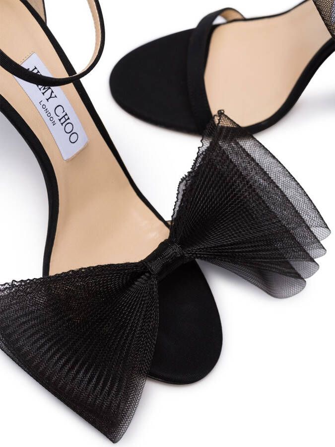 Jimmy Choo Aveline bow detail sandals Black