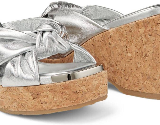 Jimmy Choo Avenue 110mm wedge sandals Silver