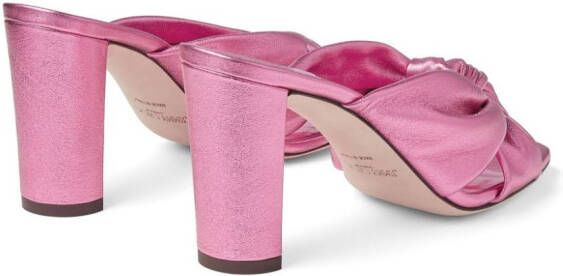 Jimmy Choo Avenue 85mm leather mules Pink