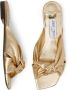 Jimmy Choo Avenue knotted metallic leather sandals Gold - Thumbnail 4