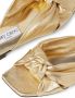 Jimmy Choo Avenue knotted metallic leather sandals Gold - Thumbnail 5