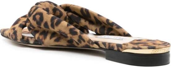 Jimmy Choo Avenue leopard-print sandals Brown