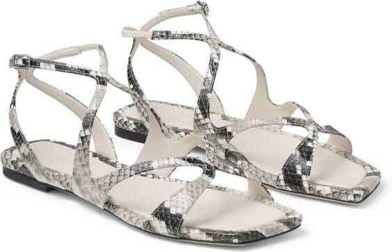 Jimmy Choo Ayla snake-print leather sandals Black