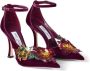 Jimmy Choo Azara 100mm floral-embellished pumps Purple - Thumbnail 2