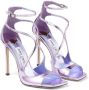 Jimmy Choo Azia 110mm metallic-effect sandals Purple - Thumbnail 2