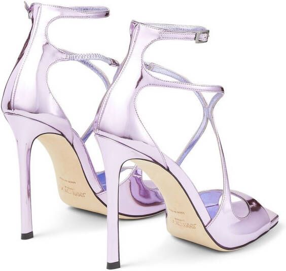 Jimmy Choo Azia 110mm metallic-effect sandals Purple
