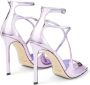 Jimmy Choo Azia 110mm metallic-effect sandals Purple - Thumbnail 3