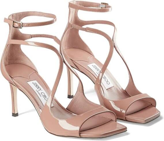 Jimmy Choo Azia 75mm patent-leather sandals Pink