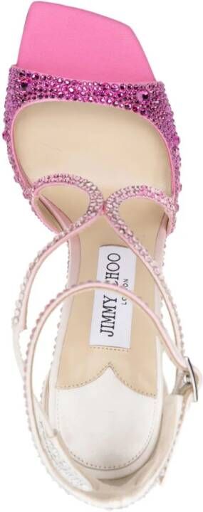 Jimmy Choo Azia 95mm crystal-embellished sandals Pink