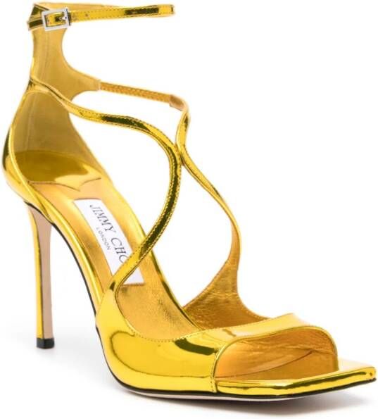 Jimmy Choo Azia 95mm leather sandals Yellow