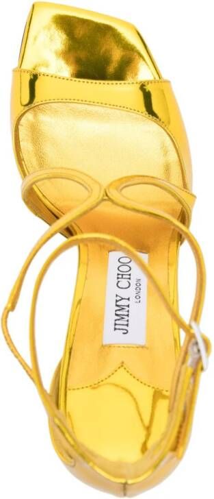 Jimmy Choo Azia 95mm leather sandals Yellow
