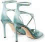Jimmy Choo Azia 95mm metallic-effect sandals Green - Thumbnail 3