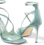 Jimmy Choo Azia 95mm metallic-effect sandals Green - Thumbnail 5
