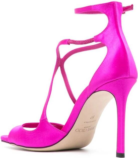 Jimmy Choo Azia 95mm satin sandals Pink