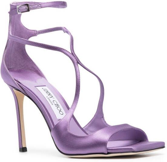 Jimmy Choo Azia 95mm satin sandals Purple