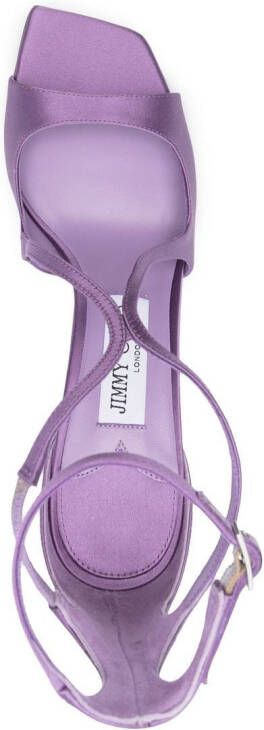 Jimmy Choo Azia 95mm satin sandals Purple