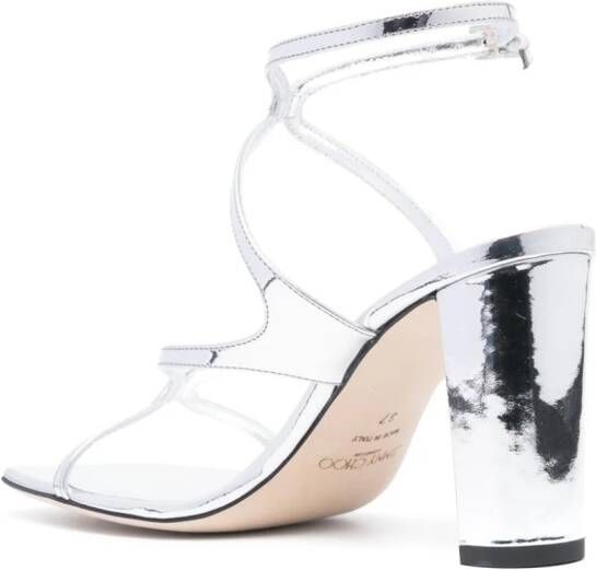 Jimmy Choo Azie 85mm leather sandals Silver