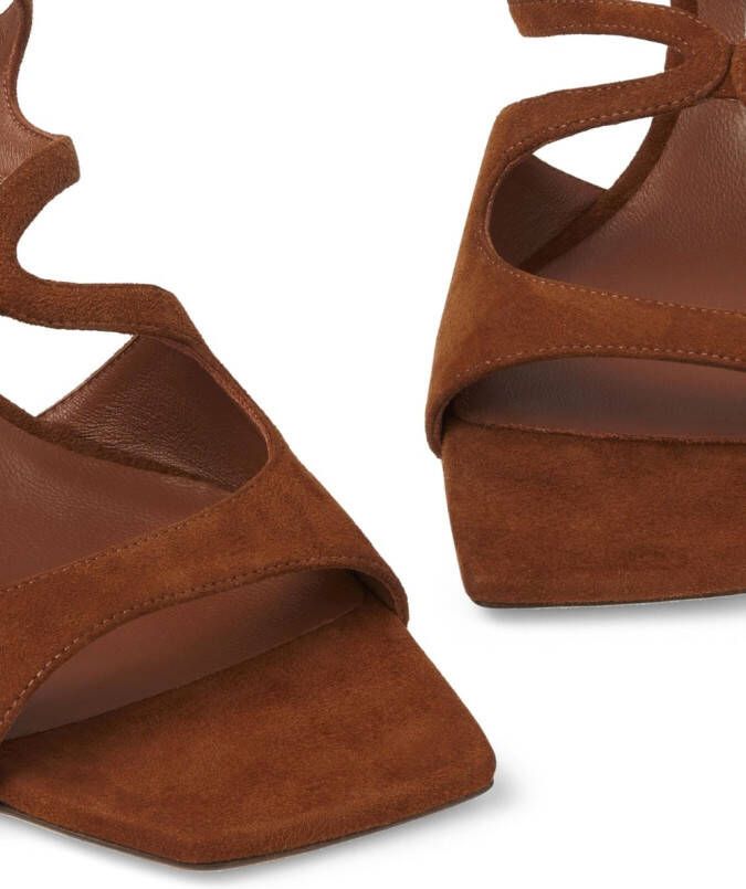 Jimmy Choo Azure 50mm suede sandals Brown