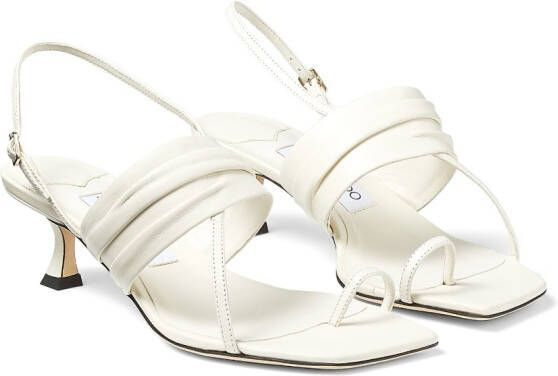 Jimmy Choo Beziers 50mm leather sandals White