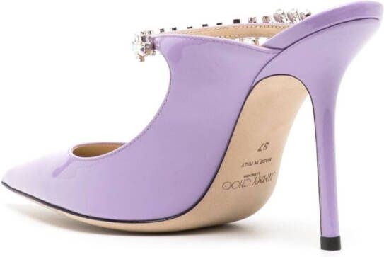 Jimmy Choo Bing 100mm crystal-embellished mules Purple