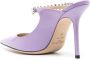 Jimmy Choo Bing 100mm crystal-embellished mules Purple - Thumbnail 3