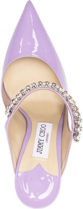 Jimmy Choo Bing 100mm crystal-embellished mules Purple