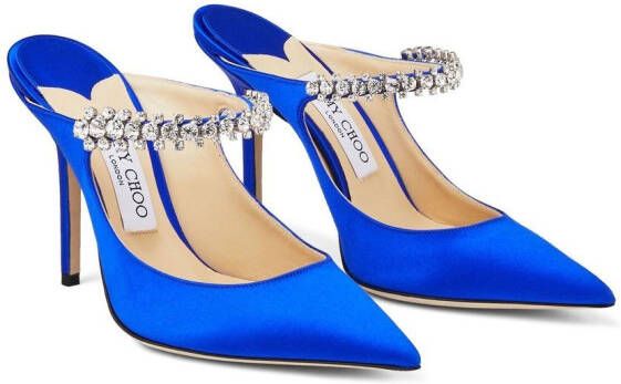 Jimmy Choo Bing 100mm pointed mules Blue