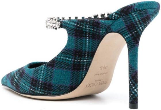 Jimmy Choo Bing 100mm tartan mules Blue