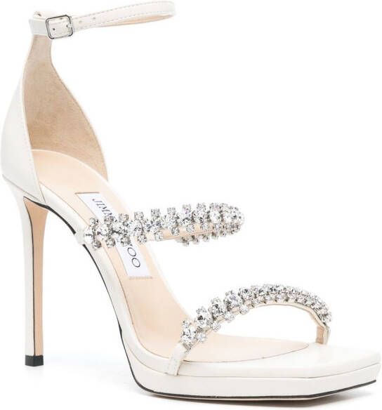 Jimmy Choo Bing 105mm crystal sandals White