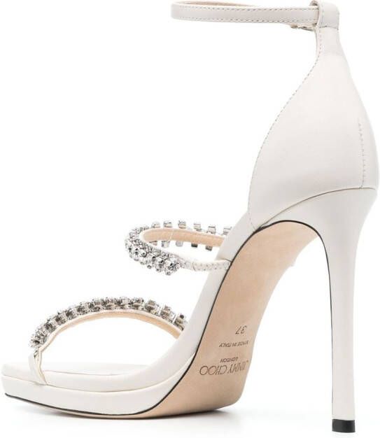 Jimmy Choo Bing 105mm crystal sandals White