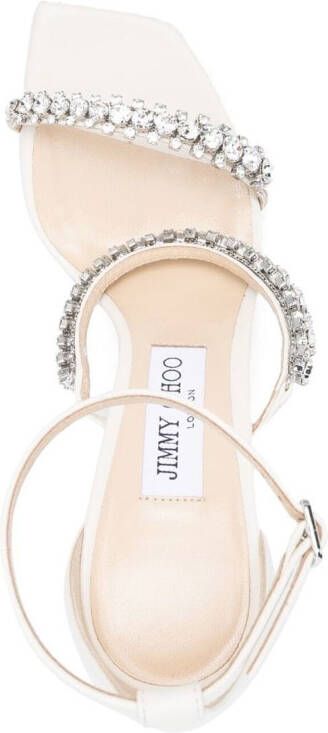 Jimmy Choo Bing 105mm crystal sandals White