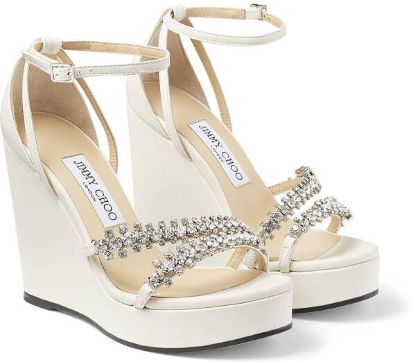 Jimmy Choo Bing 120mm wedge sandals Neutrals