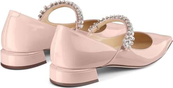 Jimmy Choo Bing crystal-strap ballerina shoes Pink
