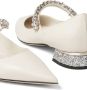 Jimmy Choo Bing crystal-strap ballerina shoes White - Thumbnail 5