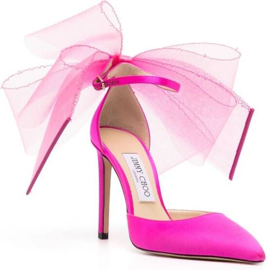 Jimmy Choo bow-detail pointed-toe pumps Pink