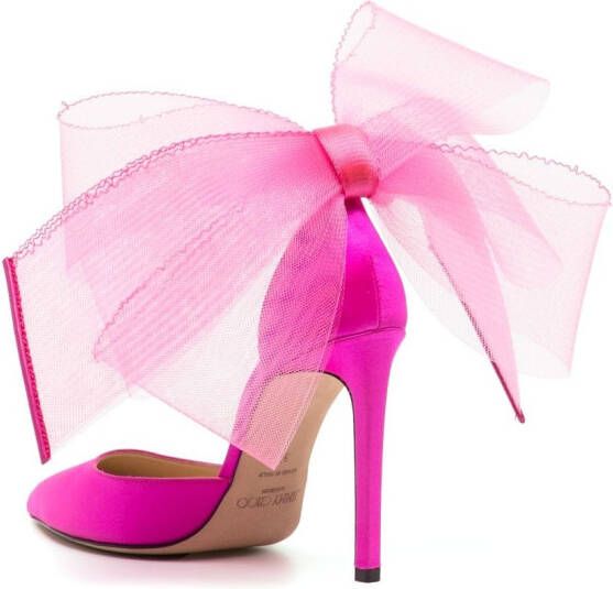 Jimmy Choo bow-detail pointed-toe pumps Pink