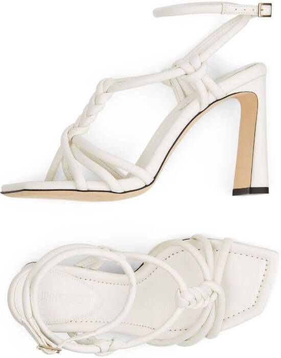 Jimmy Choo Calypso braided 95mm sandals White