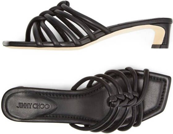Jimmy Choo Carmel braided 35mm mules Black