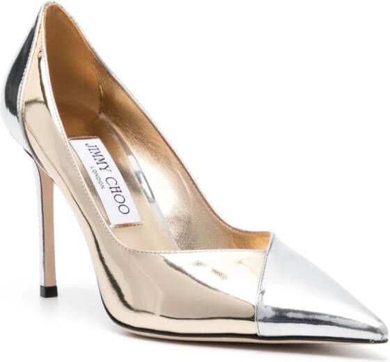 Jimmy Choo Cass 95mm patent-leather pumps Gold