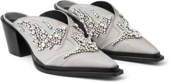 Jimmy Choo Cece 60mm glitter mules Grey