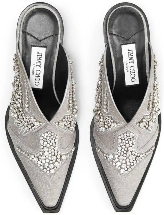 Jimmy Choo Cece 60mm glitter mules Grey